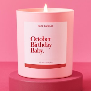 October Birthday Baby Gift Candle Funny Zodiac Birthday Gift for Libra Scorpio October Birthday Gift For Friend