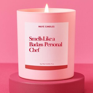 Personal Chef Gift Badass Chef Custom Candle For Cooks Culinary School Graduates Funny Unique Personalized Gift for Healthy Eating