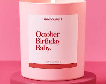 October Birthday Baby Gift Candle Funny Zodiac Birthday Gift for Libra Scorpio October Birthday Gift For Friend