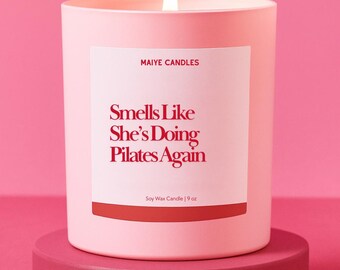 Funny Pilates Lover Gift Only Hotties Do Pilates Custom Candle For Pilates Funny Unique Personalized Gift for Pilates Teacher