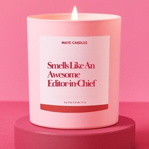 Editor In Chief Gift Custom Candle For Copy Writer Team Funny Unique Personalized Gift for Magazine Editor