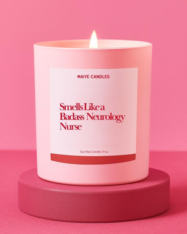 Neurology Nurse Gift Smells Like a Badass Nurse Custom Candle Funny Unique Handmade Personalized Nursing Graduate image 1