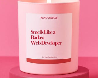 Web Developer Gift Badass Developer Custom Candle For Software Engineering Graduates Funny Unique Personalized Gift for Computer Engineering