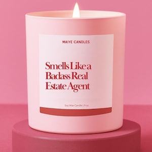 Real Estate Agent Gift Badass Realtor Custom Candle For Property Managers Funny Unique Personalized Gift for Real Estate Agent