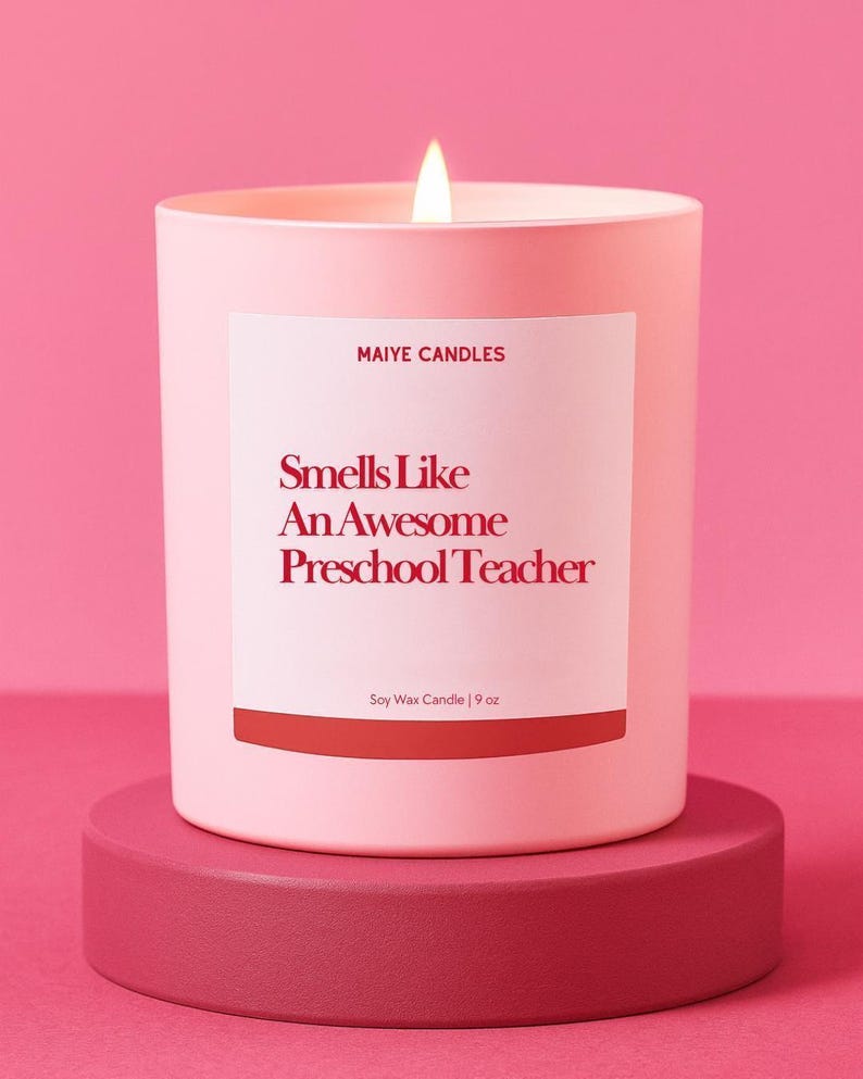 Preschool Teacher Gift Funny Candle for Kindergarden Teacher Funny Surprise Gift for Preschool Teacher Thank You Gift For Teacher Friend image 1