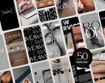 Lash & Brow Business Instagram Templates | Beauty Marketing (Canva)