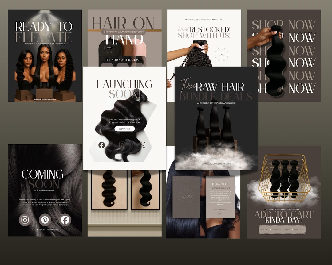 Hair Vendor Canva Templates Bundle Wig Instagram Marketing Posts - Etsy