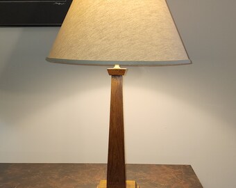 Mission/Mid Century Wood Table Lamp -(WITHOUT SHADE)