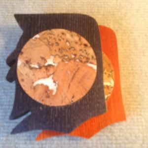 Detroit Tigers Solid Ash and designer cork coaster set of two.