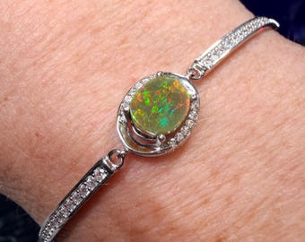Pulsera ajustable de ópalo etíope