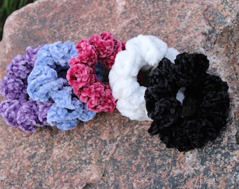 handmade crochet scrunchies