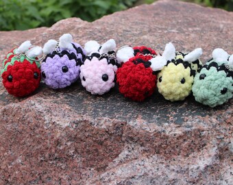 handmade crochet bee keychain