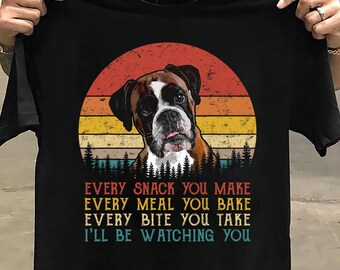 Maglietta "Ogni spuntino" con il cane Boxer - Divertente regalo per mamma/papà