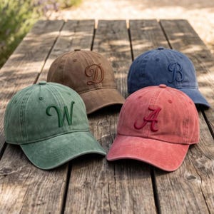 Pet met initialen, gepersonaliseerde pet met borduurwerk voor papa, vintage baseballpet met monogram, pet met gepersonaliseerde letter, cadeau voor bruidsmeisjes, cadeau voor hem
