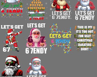 Meme de Papá Noel navideño, PNG - Humor navideño divertido, Sublimación de memes navideños 67