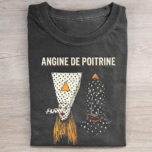 Angine De Poitrine Shirt Vintage French Art Aesthetic Tee, Abstract Surrealist Graphic Shirt, Indie Alt Clothing Gift, Weirdcore Avant-Garde