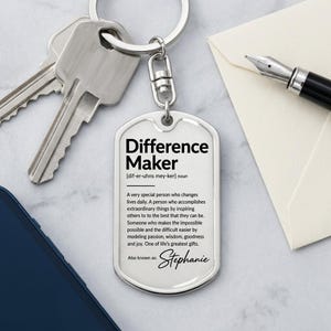 Leader Gift Keychain, Mentor Appreciation Gift, Boss Appreciation Gift, Difference Maker Keepsake, Thank You Gift
