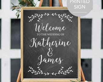 Chalkboard Wedding Welcome Sign Chalkboard Print Large Wedding Welcome Sign Welcome Wedding Sign Printed Wedding Welcome Sign