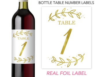 Wedding Wine Table Numbers Wedding Champagne Table Numbers Wedding Table Numbers Gold Table Number Bottle Labels Table Number Bottle