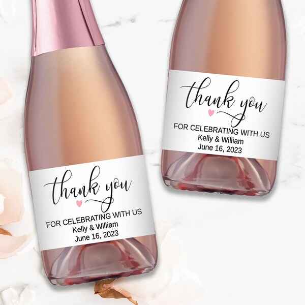 Thank You For Celebrating With Us Mini Champagne Labels Mini Sparkling Cider Labels Personalized Mini Champagne Labels Printed Mini Champagn