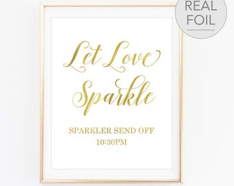 Sparkler Send Off Sign Let Love Sparkle Sign Custom Sparkler Send Off Sign Wedding Sparkler Send Off Sign Wedding Sparkler Sign (FS4)