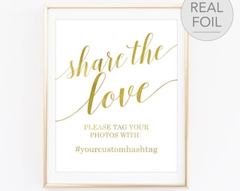 Share the Love Hashtag Sign Wedding Hashtag Sign Hashtag Sign Tag Your Photo Sign Custom Wedding Hashtag Sign Social Media (FS4)