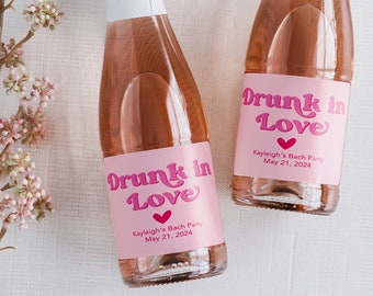 Drunk in Love Champagne Labels, Bachelorette Party Champagne Labels, Pink Bachelorette Party, Bach Bash Champagne Stickers, Bach Party Wine