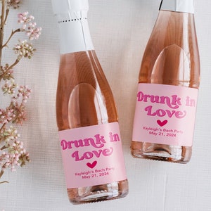 Drunk in Love Champagne Labels, Bachelorette Party Champagne Labels, Pink Bachelorette Party, Bach Bash Champagne Stickers, Bach Party Wine