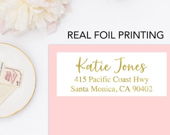 Return Address Labels Gold Foil Return Address Labels Wedding Return Address Labels Envelope Return Address Labels Custom Return Address