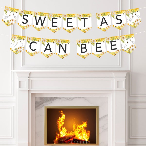 Sweet as Can Bee Bunting Banner, Sweet as Can Bee Baby Shower Banner, Mommy to Bee Baby Shower Banner, Bee Baby Shower Banner