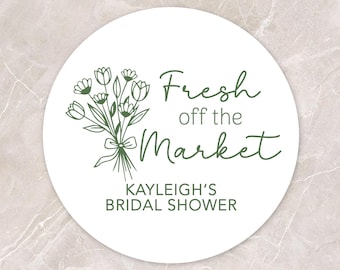 Fresh off the market stickers, Bridal Shower She's Fresh off the Market, Flower Bouquet Bar Stickers, Flower Cart Stickers