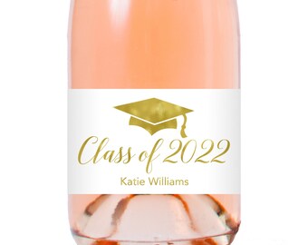 Graduation Champagne Bottle Labels Class of 2024 Champagne Bottle Labels Congrats Grad Champagne Labels Gold Graduation Decor