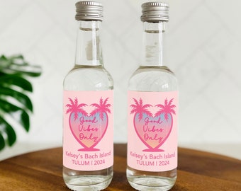 Bach Island Mini Shot Labels, Casa Amor Bachelorette Island Shooter Bottle Labels, Bach Island Tequila Shot Labels, Printed Labels