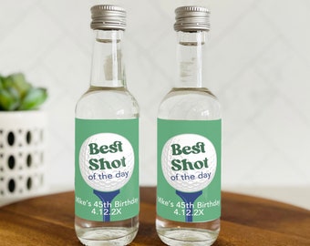 Best Shot of The Day Golf Mini Shot Labels, Golf Party Shot Labels, Golf Party Liquor Labels, Par-tee time golf party labels