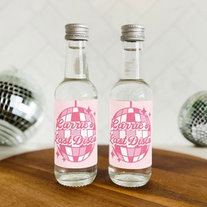 Last Disco Mini Shot Labels, Last Disco Bachelorette Shot Bottle Labels, Disco Bach Party Shooter Bottle Labels, Custom Mini Liquor Labels