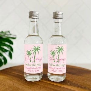 Palm Springs Before the Rings Mini Shot Labels, Palm Springs Bachelorette Party Shot Bottle Labels, Bach Party Mini Liquor Bottle Labels