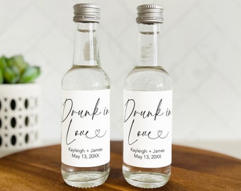 Drunk in Love Mini Shot Labels, Wedding Shot Bottle Labels, Drunk in Love Shooter Labels, Wedding Drunk in Love Labels, Printed Labels