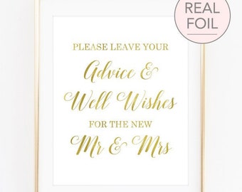 Please Leave Advice and Well Wishes for the New Mr and Mrs Sign Wedding Advice Sign Please Leave Advice Sign Advice Sign Wedding (FS4)