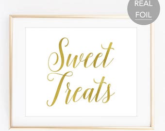 Sweet Treats Sign Dessert Table Sign Candy Table Sign Gold Sweet Treats Sign Rose Gold Sweet Treat Sign Baby Shower Dessert Table (FS4)