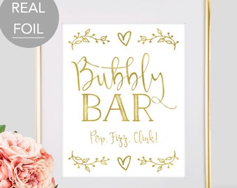 Bubbly Bar Wedding Sign Bubbly Bar Bridal Shower Sign Bubbly Bar Sign Gold Bubbly Bar Gold Wedding Decorations Champagne Bar Sign