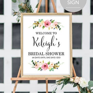 Bridal Shower Welcome Sign Large Bridal Shower Welcome Sign Welcome Bridal Shower Sign Floral Bridal Shower Sign Printed Bridal Shower