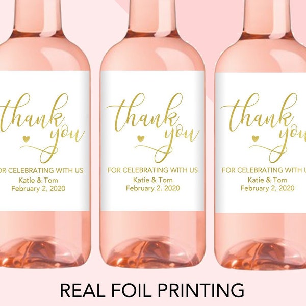 Thank You Mini Wine Bottle Labels Wedding Mini Wine Favor Labels Wedding Wine Labels Wedding Wine Favors, Wedding Thank You Favor Label