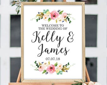 Wedding Welcome Sign Large Wedding Welcome Sign Welcome Wedding Sign Printed Wedding Welcome Sign Welcome to our Wedding Sign