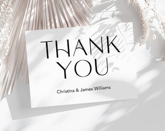 Modern Personalized Thank You Cards, Modern Wedding Thank You Cards, Simple Thank You Cards, Minimal Thank You Cards, Minimal Modern