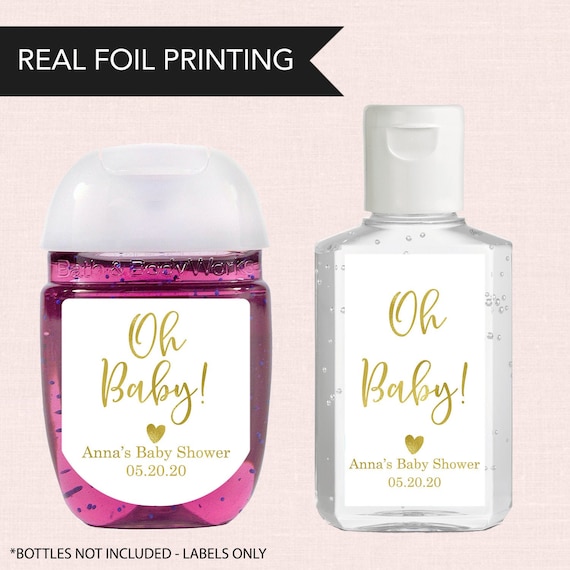 Baby Shower Hand Sanitizer Labels Oh Baby Hand Sanitizer Etsy