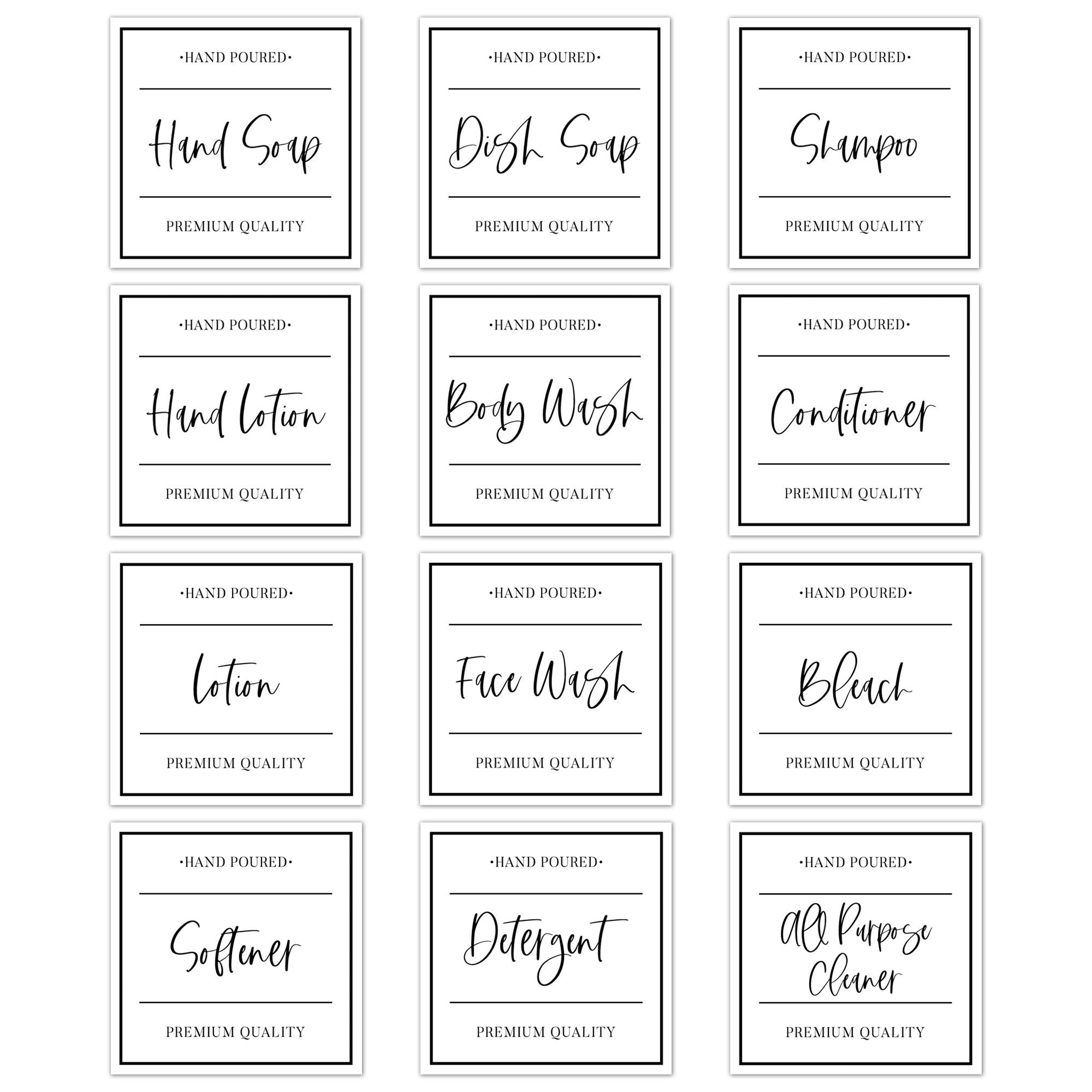 Handlettered White Waterproof Labels for Kitchen and Bathroom Etsy 日本