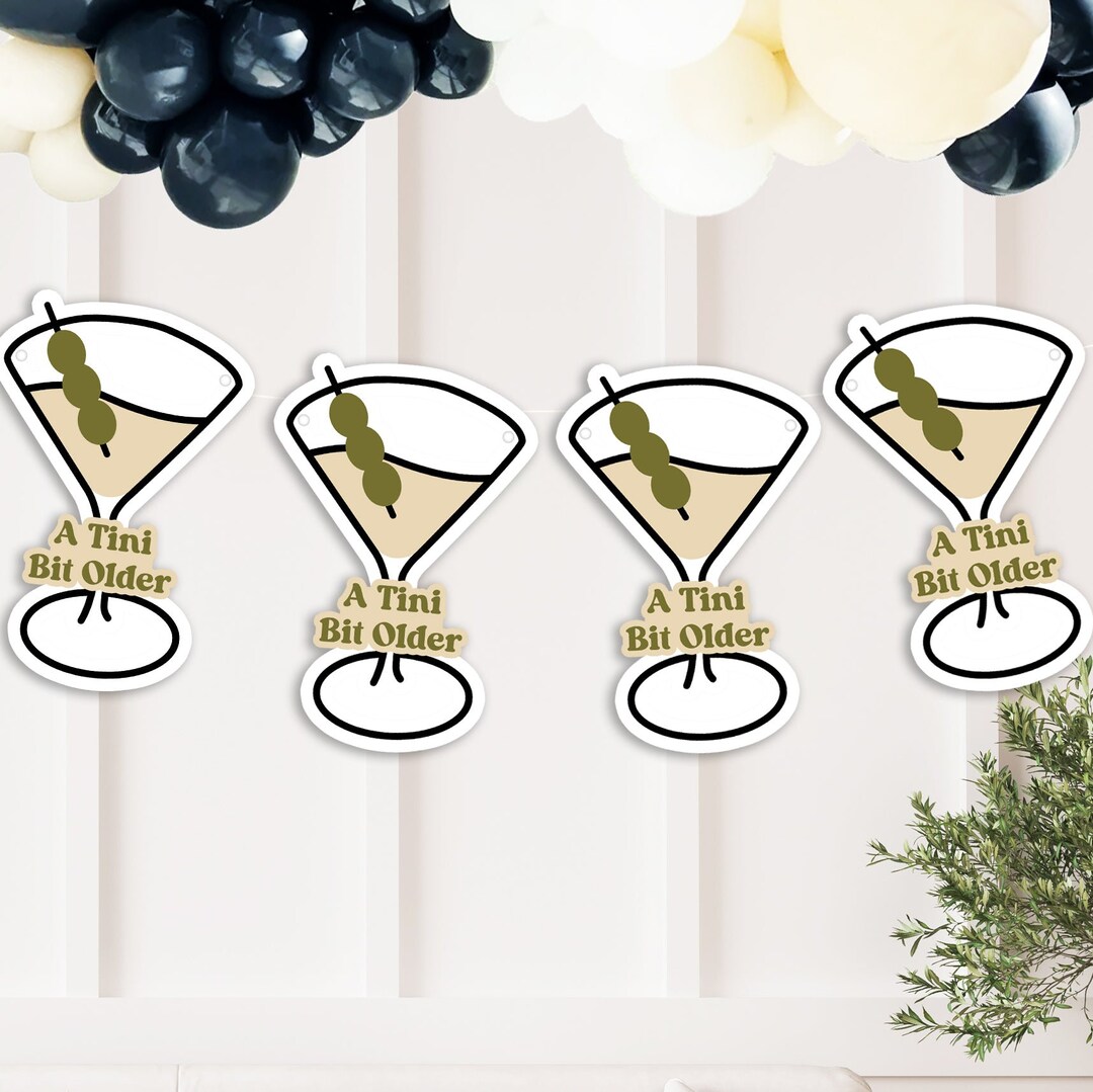 thumbnail image 2 of KALEFO 3-Tier Cupcake Stand - 'A Tini Bit Older' Espresso Martini Theme For Birthday & Cocktail Parties 2 of 6