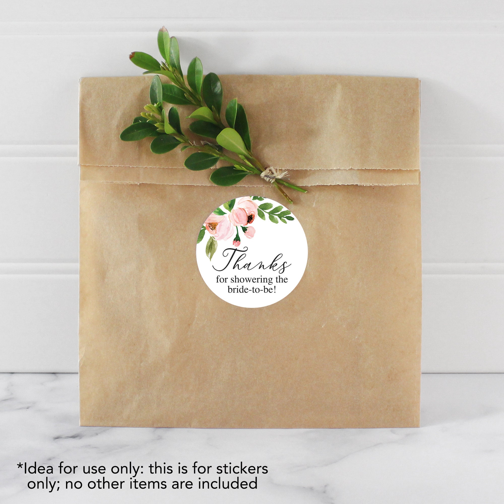 PRINTED Thanks for Showering the Bride to Be Stickers Pink Etsy