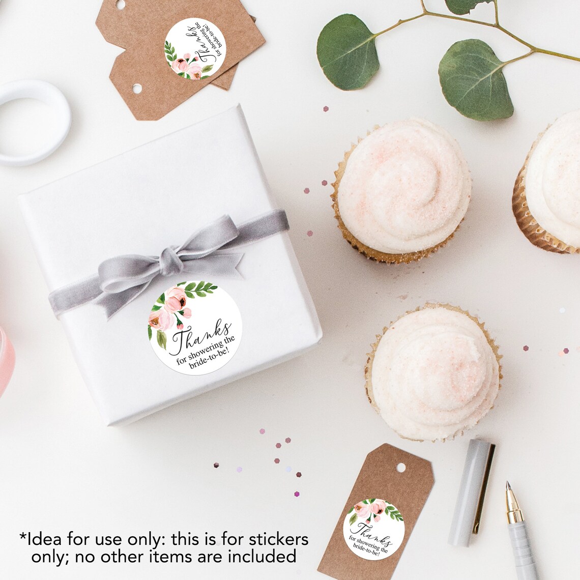 PRINTED Thanks for Showering the Bride to Be Stickers Pink Etsy