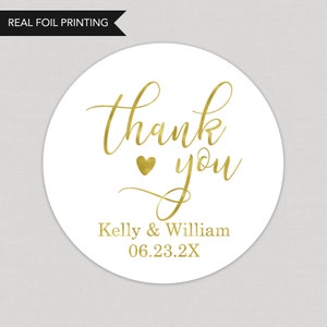 Thank You Foil Favor Stickers Personalized Foil Stickers Custom Foil Stickers Printed and Shipped Stickers Foil Favor Stickers